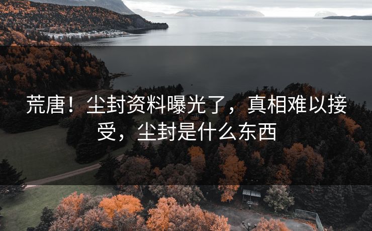 荒唐！尘封资料曝光了，真相难以接受，尘封是什么东西